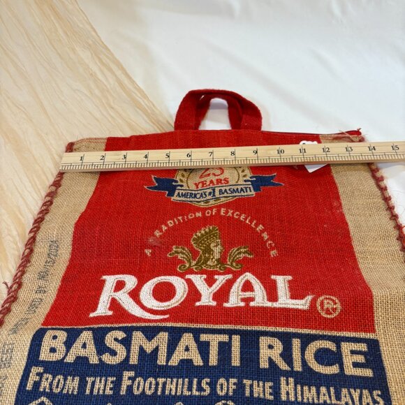 Purse Royal Basmati Rice Tote With Handles and Zipper, Burlap Bag, 20 lb size - Picture 6 of 11